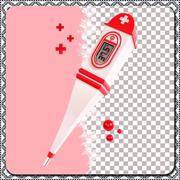 PSD 3d icon of a medical thermometer