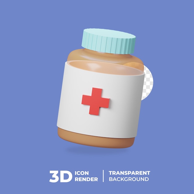 3d icon medicine bottle