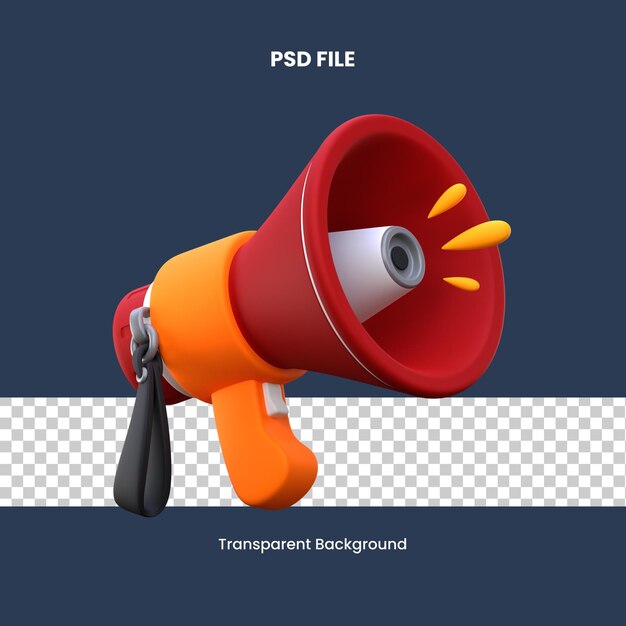 PSD 3d icon megaphone