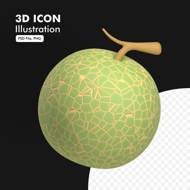 PSD 3d icon melon isolated