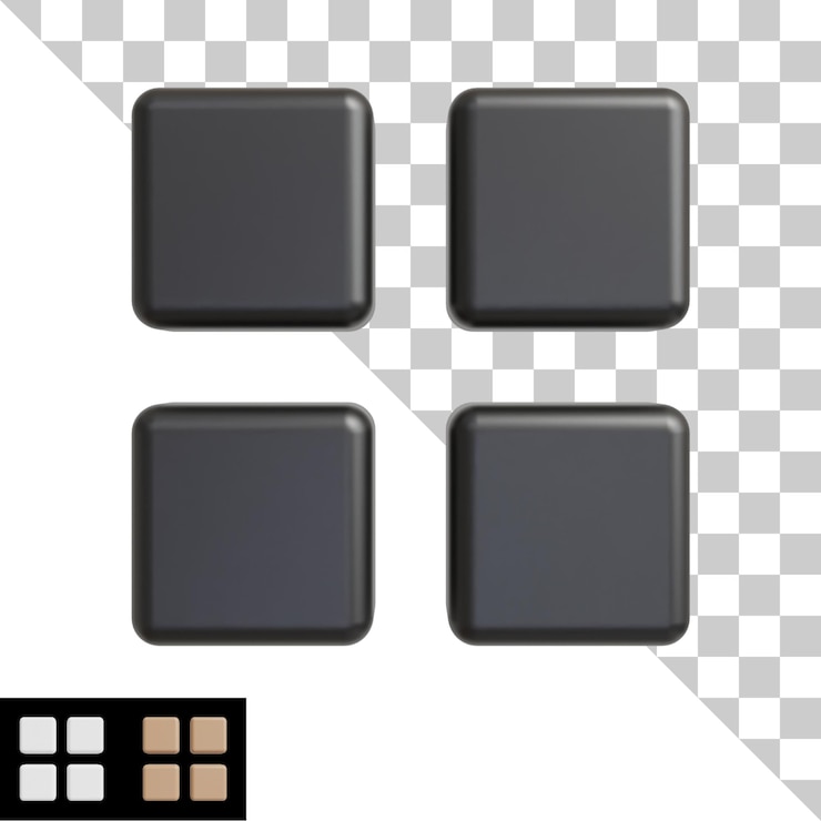 PSD 3d icon menu with variation