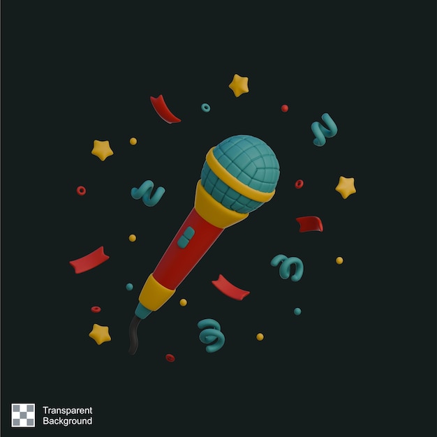 PSD 3d icon of mic