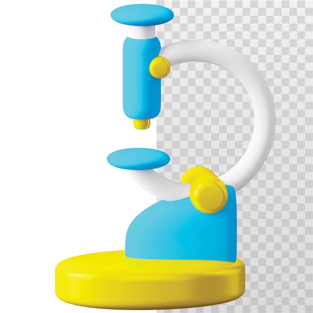 PSD 3d icon microscope illustration