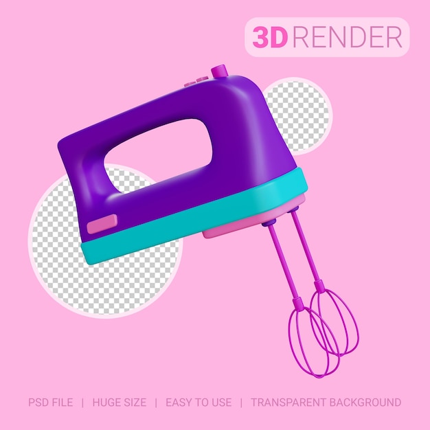 PSD 3d icon mixer with transparent background