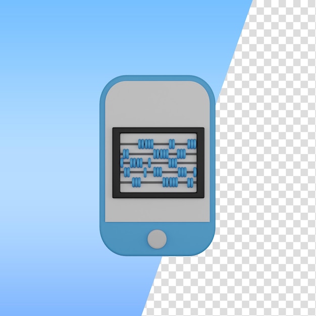 3d icon mobile and abacus