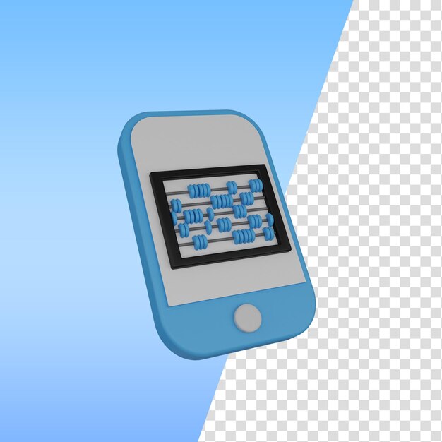 3d icon mobile and abacus