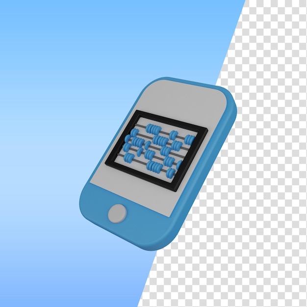 3d icon mobile and abacus