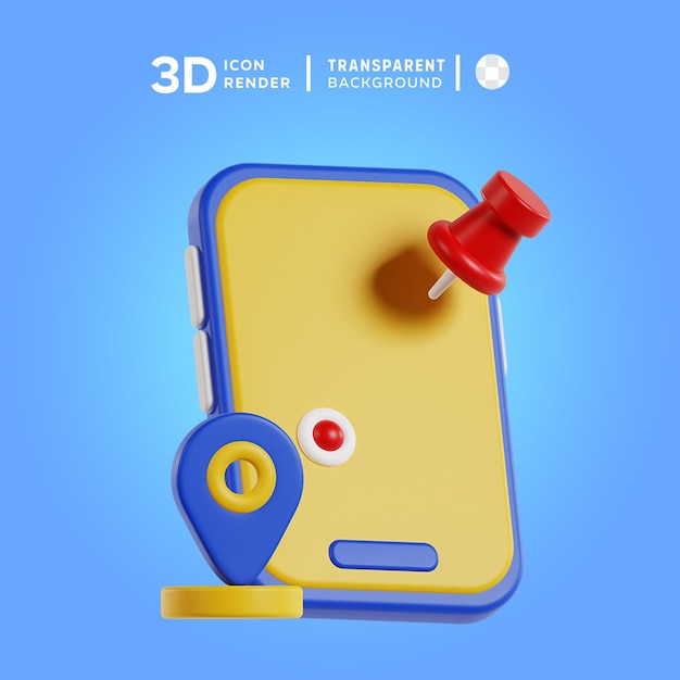 PSD 3d icon mobile maps illustration