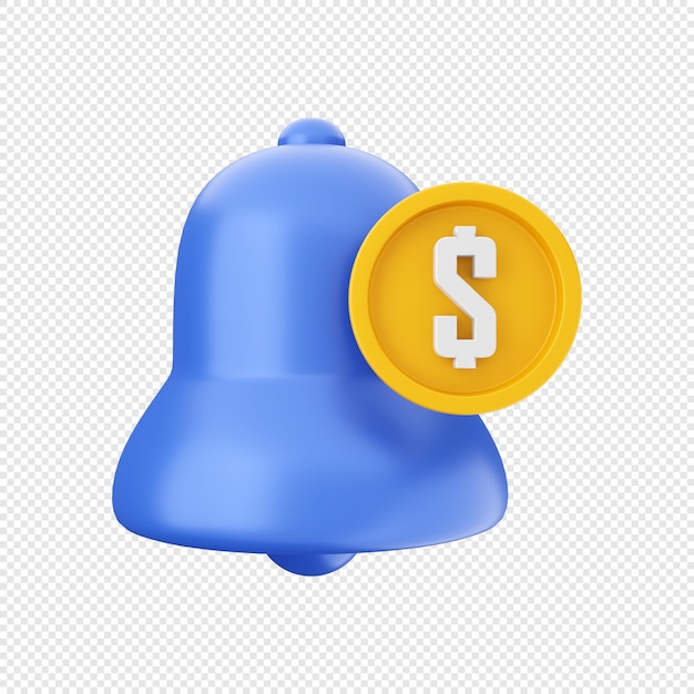 3d icon money cash dollar notification payment illustration rendering