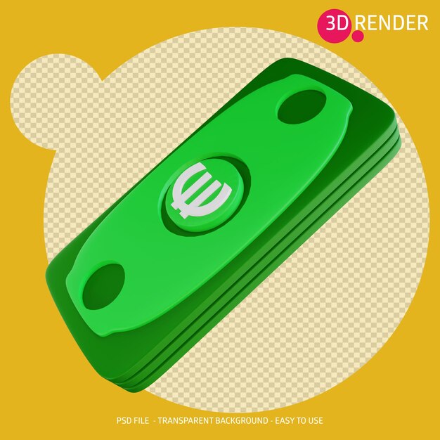 PSD 3d icon money euro