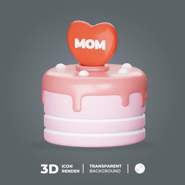 Icona 3d torta per la festa della mamma