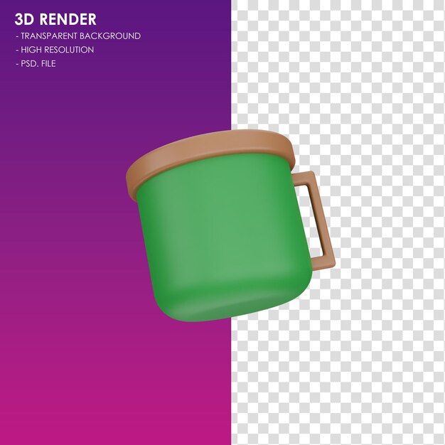 PSD 3d 아이콘 머그잔