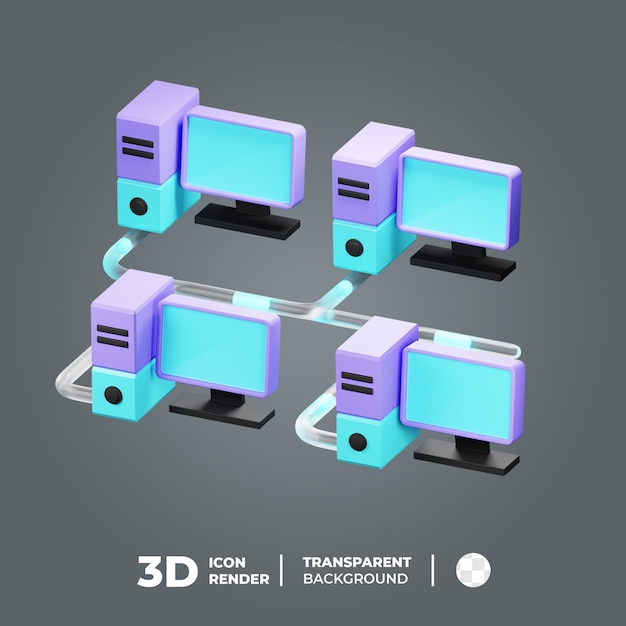 3d 아이콘 네트워크 컴퓨터