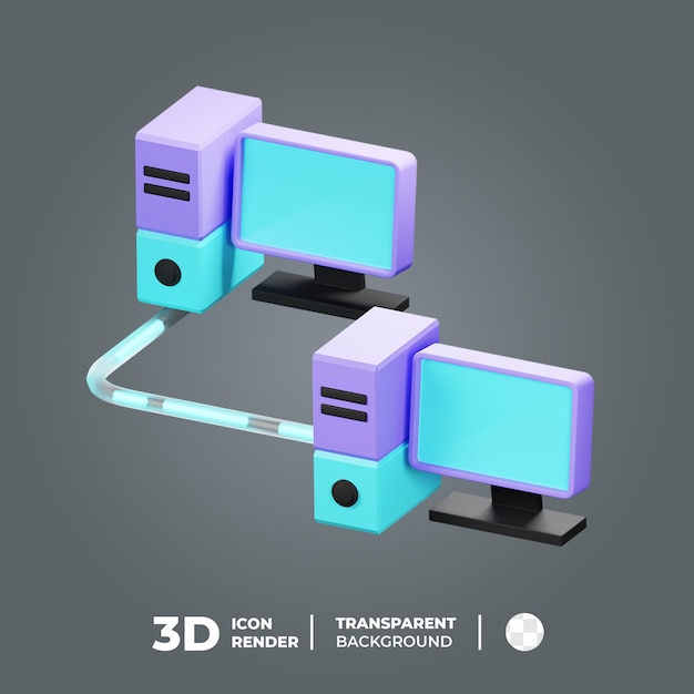 Icona 3d condivisione di file di rete