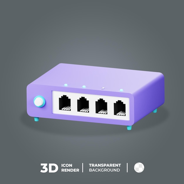 3D アイコン ネットワーク ハブ スイッチ