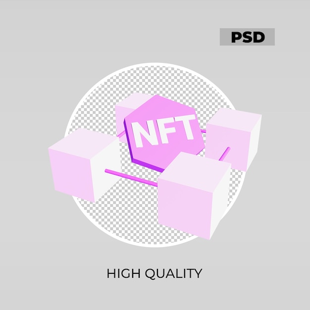 PSD 3d icon nft networking look 2