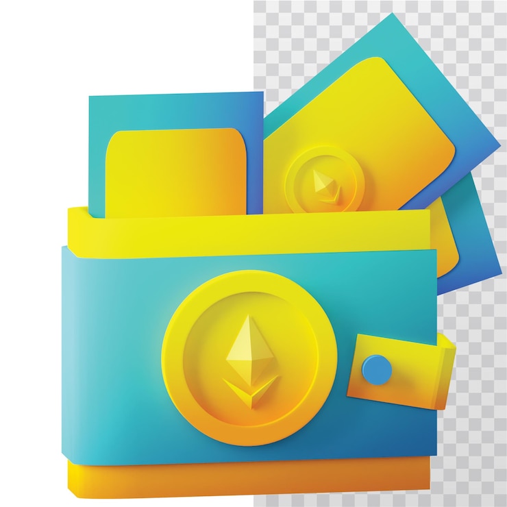 PSD 3d icon nft wallet illustration