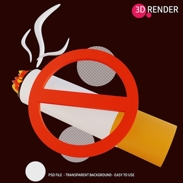 PSD 3d icon no smoking