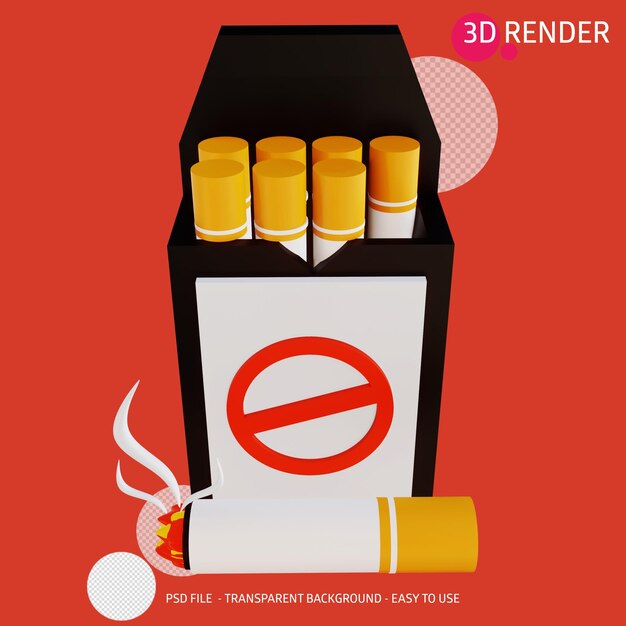 PSD 3d значок не курить