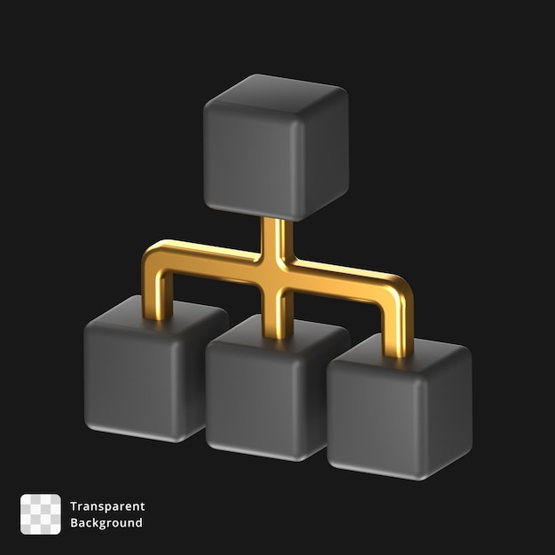 3d icon of a node tree