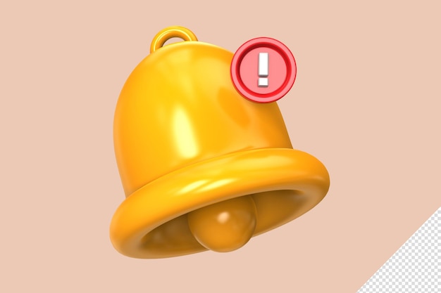 3D icon of notification bell