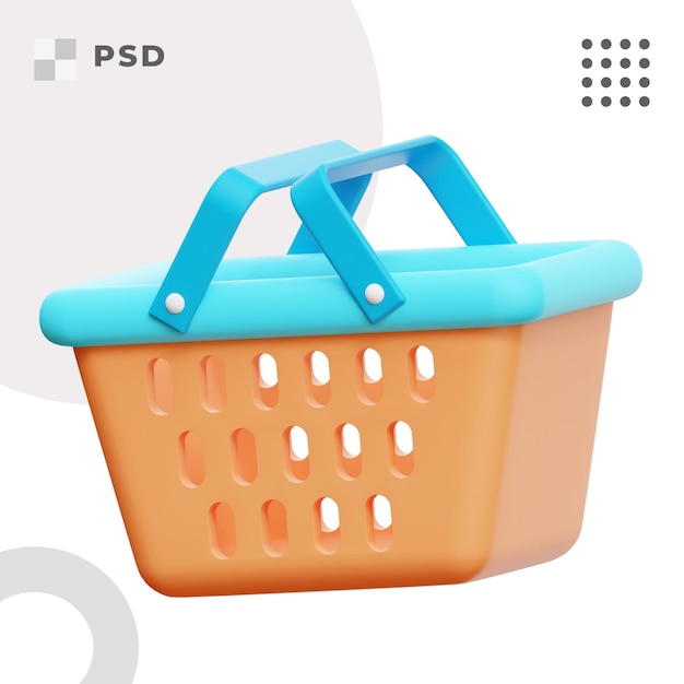 PSD 장바구니의 3d 아이콘