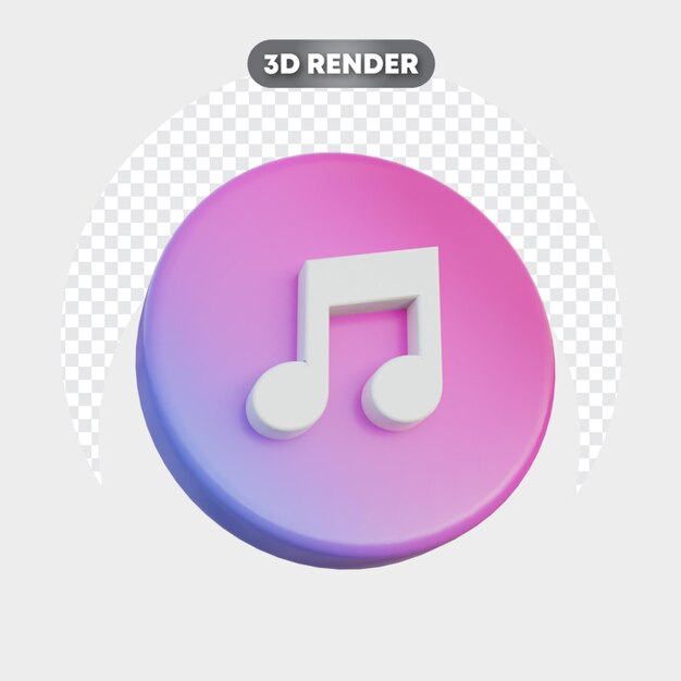 PSD ソーシャルメディアの3dアイコンは、左側の音楽を分離しました