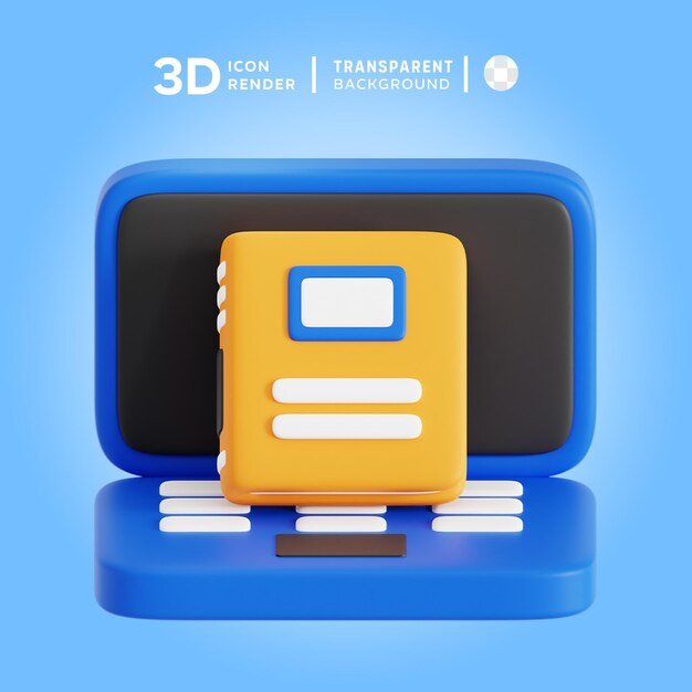 3d icon online library illustration