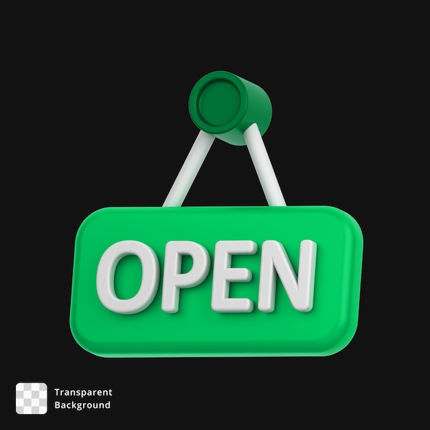 PSD 3d icon of a open sign