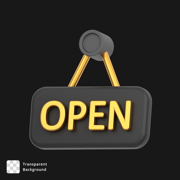 PSD 3d icon of a open sign