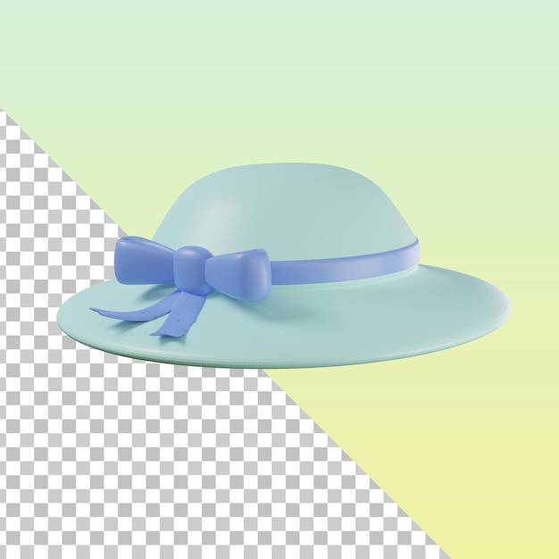 PSD 3d icon pack leuke blauwe strandhoed voor vakantie