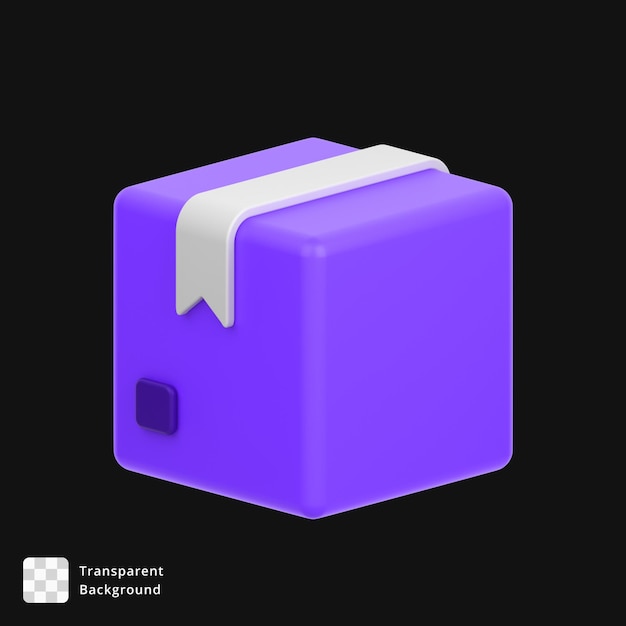 PSD 3d icon of a package box