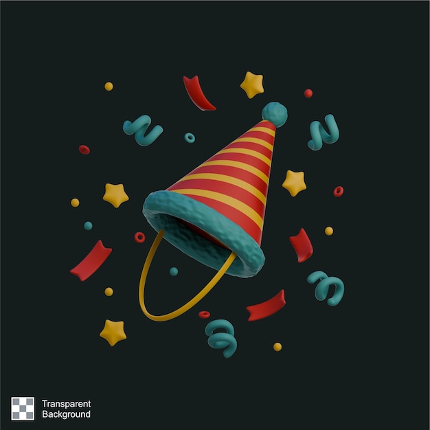 3d icon of party hat