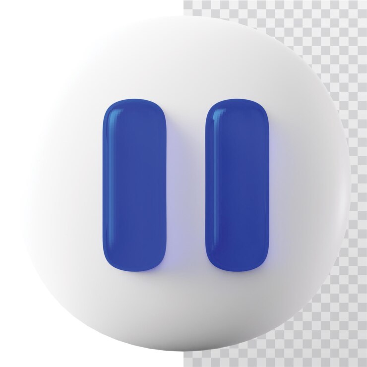 PSD 3d icon pause illustration