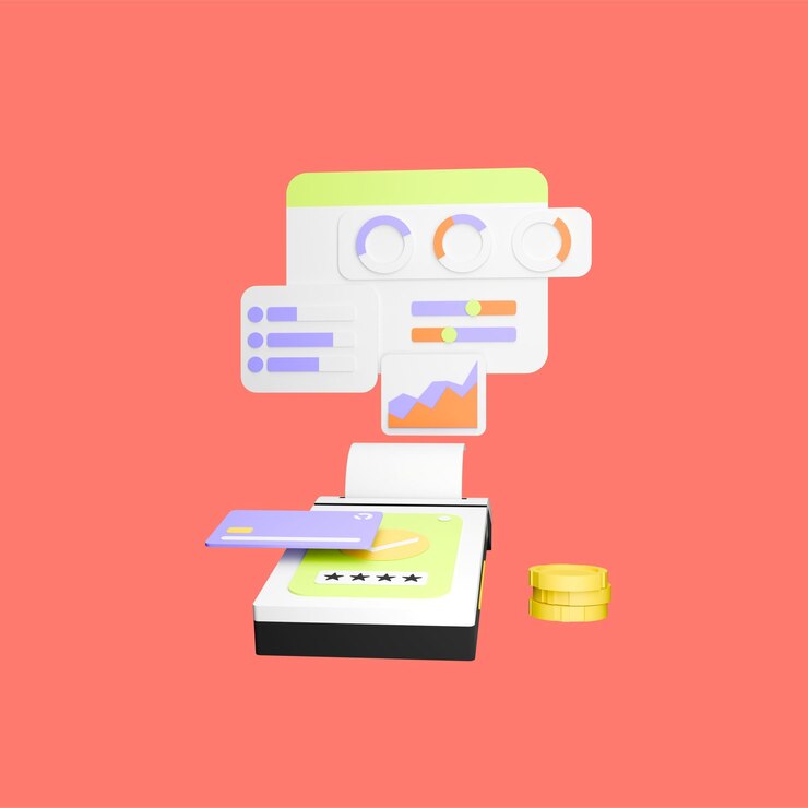 PSD a 3d icon paymant with a card and with a colorful