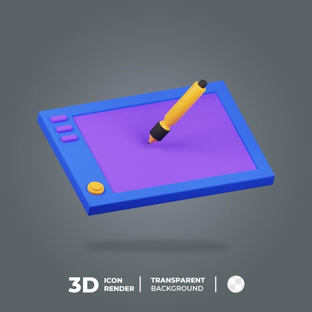 PSD 3d icon pen tablet graphic