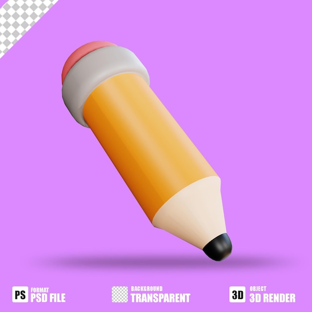 3d icon pencil for education