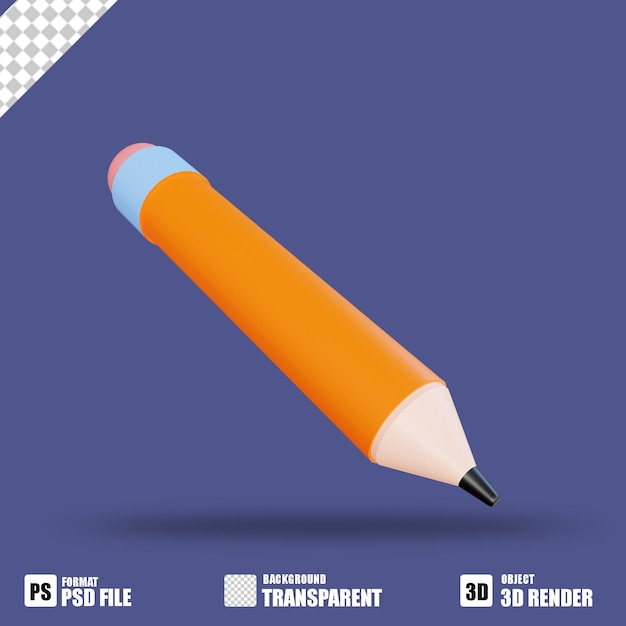 3D icon pencil for school 2