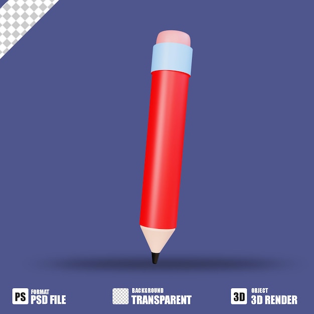 3d icon pencil for school 5