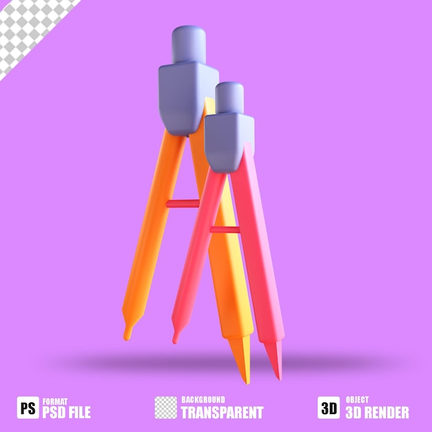 PSD 3d icon pencil term for education