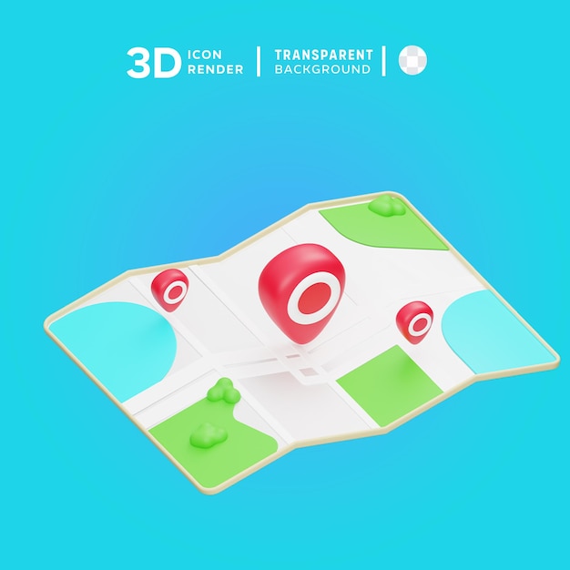 PSD 3d icon pin location illustration