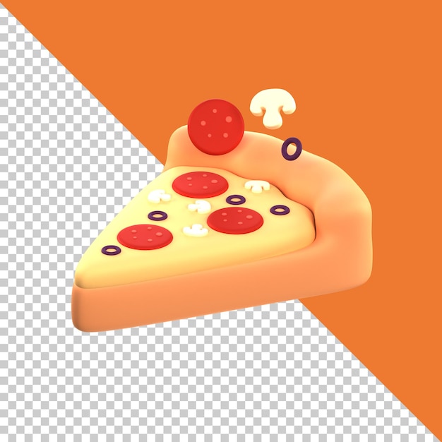 Fetta della pizza dell'icona 3d