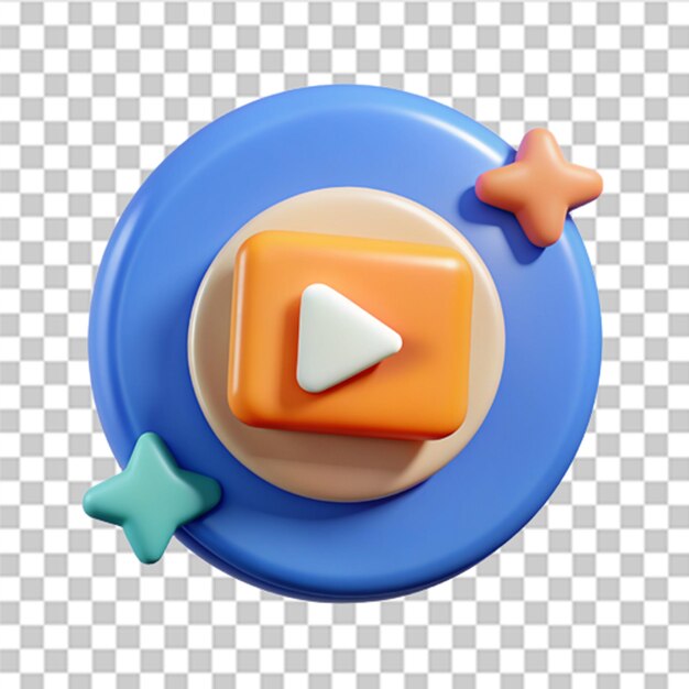 3d icon play button on Speech Bubble Player concept button Click push the button start forward record stop audio or video Trendy and modern vector in 3d style
