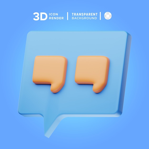 PSD 3d-икона цитата иллюстрация