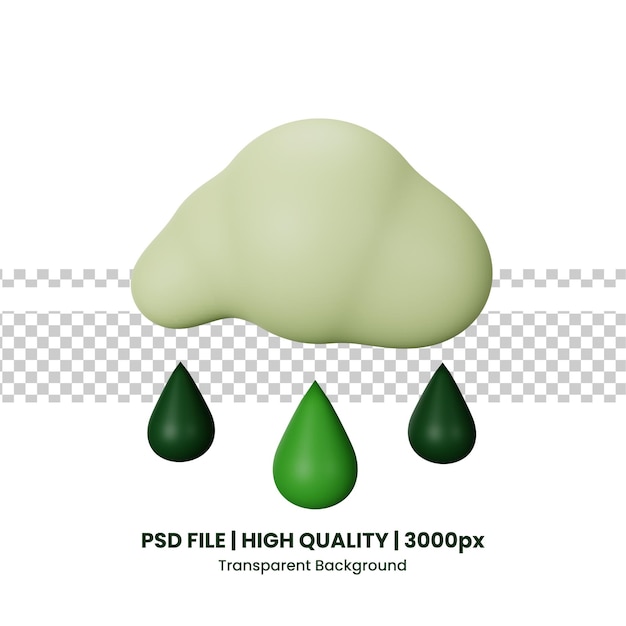 PSD 3 d アイコン雨が透明な背景に分離