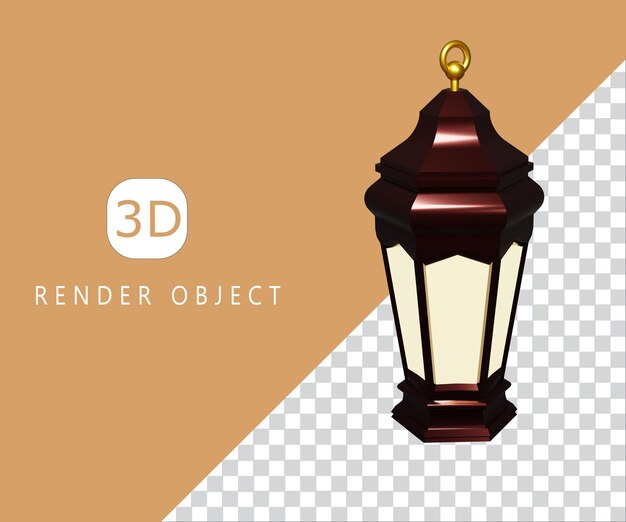 PSD 3d icon ramadan lantern illustration