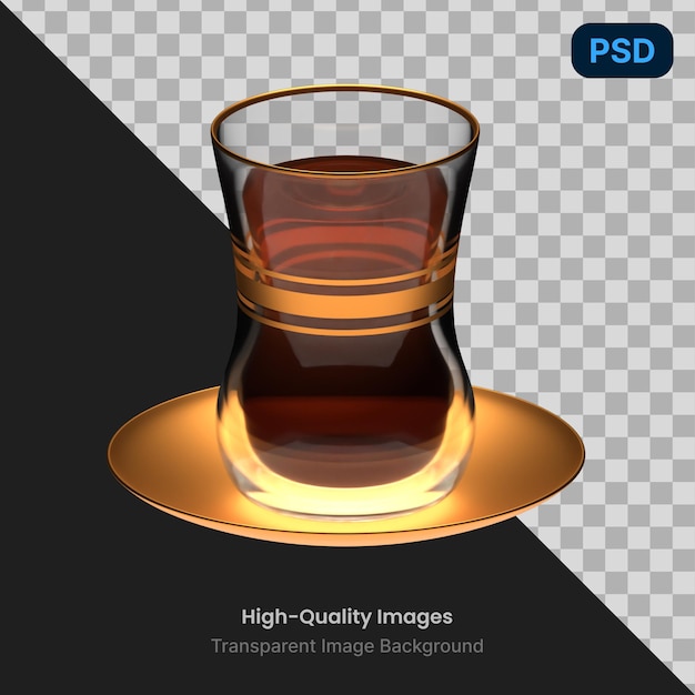 PSD icona 3d di un tè di ramadan ramadan kareem set di icone 3d