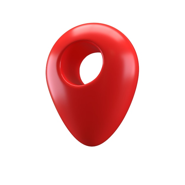 3d icon realistic style red glossy location map pin gps pointer markers illustration for geo