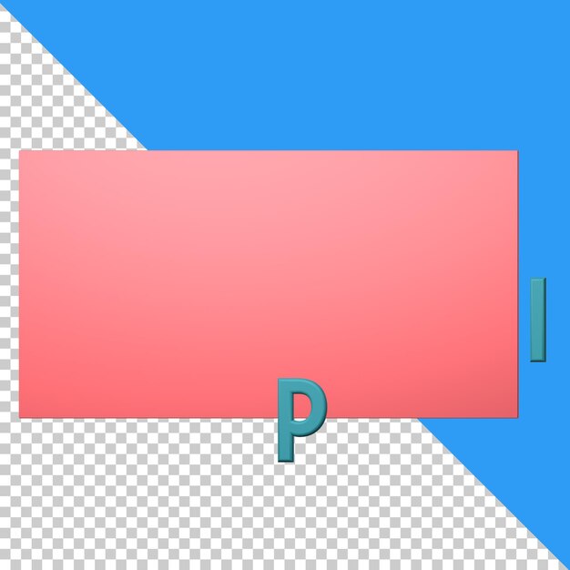 3d icon rectangle isolated on the transparent bakcground