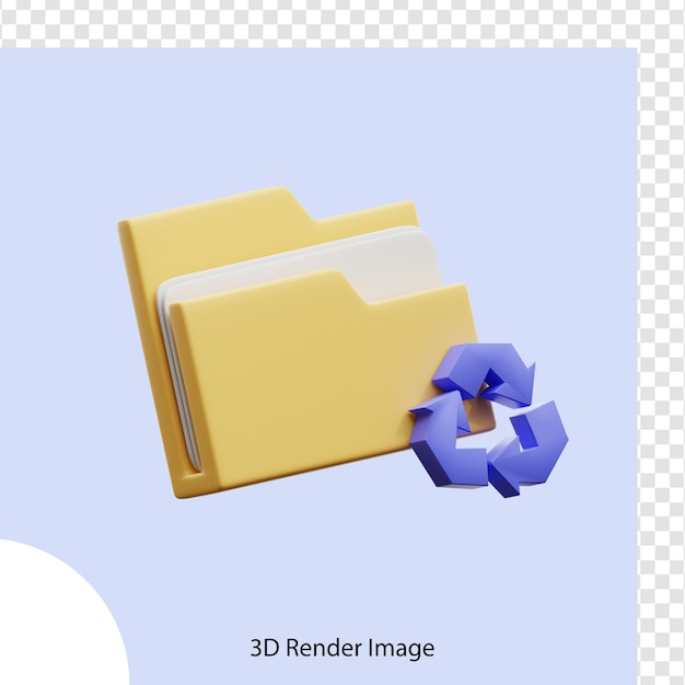PSD 3d icon recycle folder